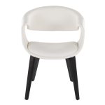 Curvo Black Wood White Faux Leather Contemporary Chairs (Set of 2) 16 Curvo Black Wood White Faux Leather Contemporary Chairs (Set of 2)