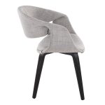 Curvo Black Wood and Grey Fabric Contemporary Chair (Set of 2) 13 Curvo Black Wood and Grey Fabric Contemporary Chair (Set of 2)