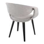 Curvo Black Wood and Grey Fabric Contemporary Chair (Set of 2) 14 Curvo Black Wood and Grey Fabric Contemporary Chair (Set of 2)