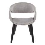 Curvo Black Wood and Grey Fabric Contemporary Chair (Set of 2) 16 Curvo Black Wood and Grey Fabric Contemporary Chair (Set of 2)