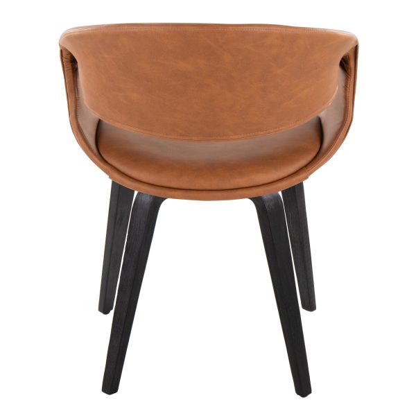 Curvo Black and Camel Contemporary Upholstered Chair Set of 2 5