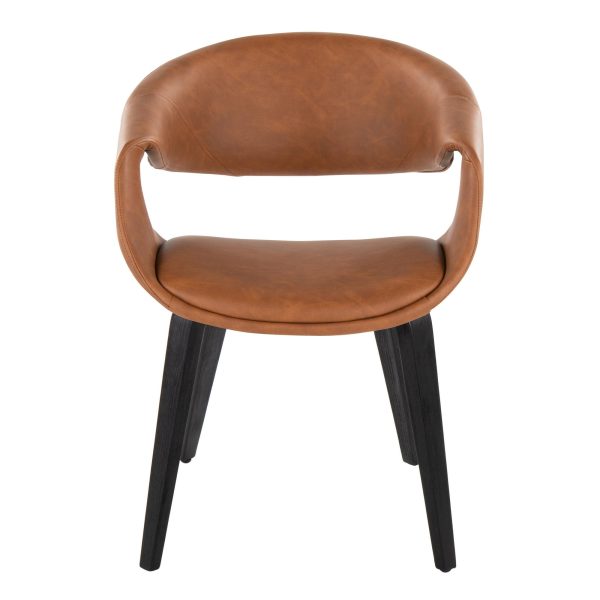 Curvo Black and Camel Contemporary Upholstered Chair Set of 2 6