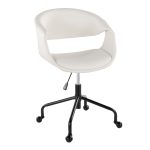 Curvo Black and White Contemporary Faux Leather Task Chair 10 Curvo Black and White Contemporary Faux Leather Task Chair