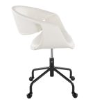 Curvo Black and White Contemporary Faux Leather Task Chair 11 Curvo Black and White Contemporary Faux Leather Task Chair