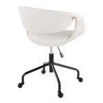 Curvo Black and White Contemporary Faux Leather Task Chair 12 Curvo Black and White Contemporary Faux Leather Task Chair
