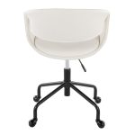Curvo Black and White Contemporary Faux Leather Task Chair 13 Curvo Black and White Contemporary Faux Leather Task Chair