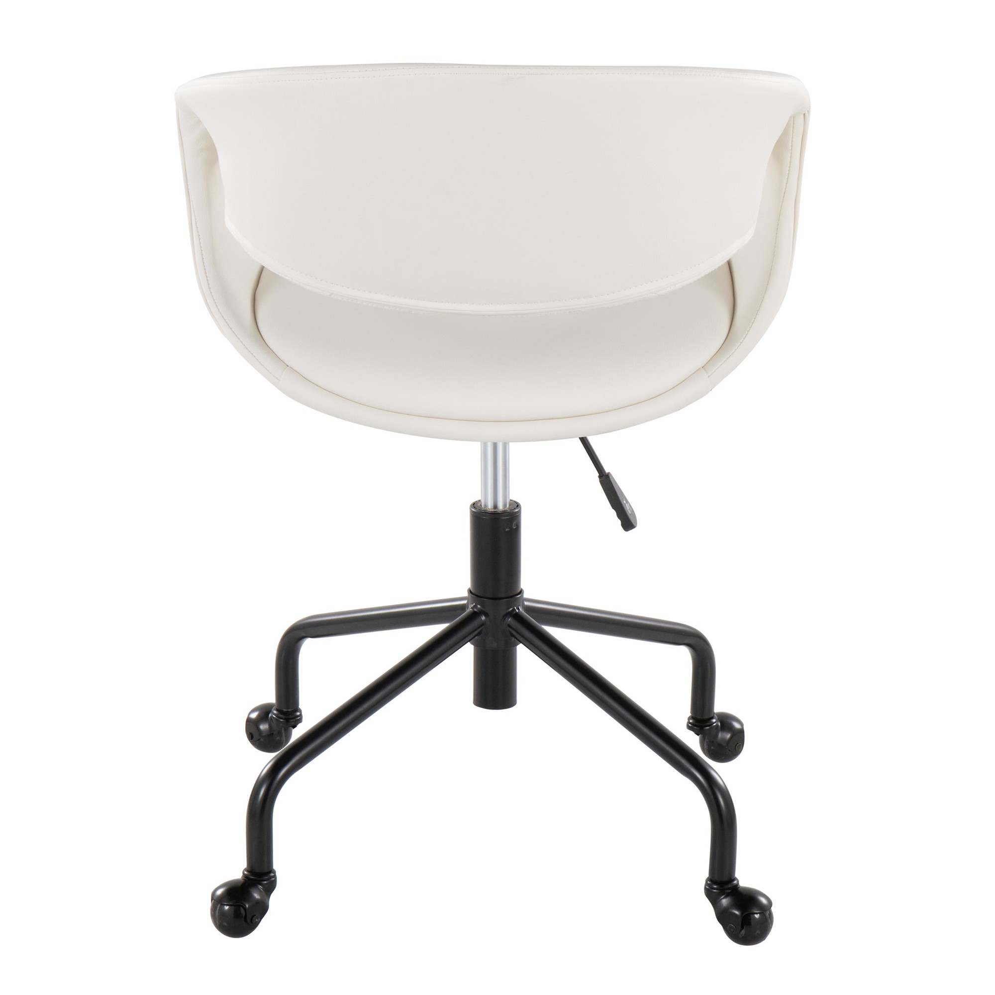 Curvo Black and White Contemporary Faux Leather Task Chair 5 Curvo Black and White Contemporary Faux Leather Task Chair - Image 5
