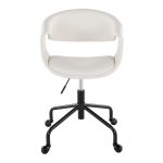 Curvo Black and White Contemporary Faux Leather Task Chair 14 Curvo Black and White Contemporary Faux Leather Task Chair
