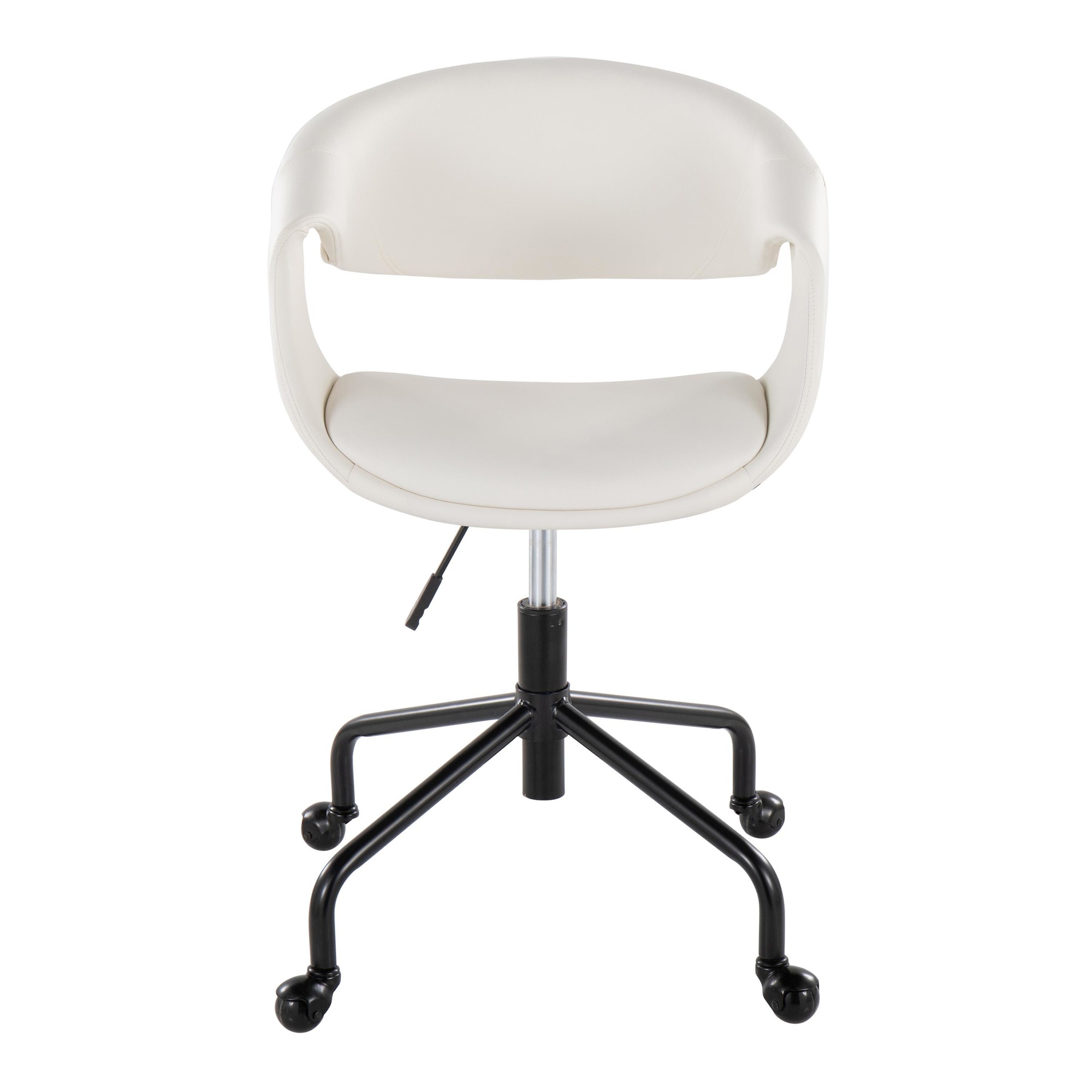 Curvo Black and White Contemporary Faux Leather Task Chair 6 Curvo Black and White Contemporary Faux Leather Task Chair - Image 6