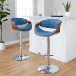 Curvo Blue Mid-Century Modern Swivel Barstool Pair (Set of 2) 11 Curvo Blue Mid-Century Modern Swivel Barstool Pair (Set of 2)