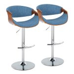 Curvo Blue Mid-Century Modern Swivel Barstool Pair (Set of 2) 13 Curvo Blue Mid-Century Modern Swivel Barstool Pair (Set of 2)
