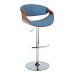 Curvo Blue Mid-Century Modern Swivel Barstool Pair (Set of 2) 14 Curvo Blue Mid-Century Modern Swivel Barstool Pair (Set of 2)