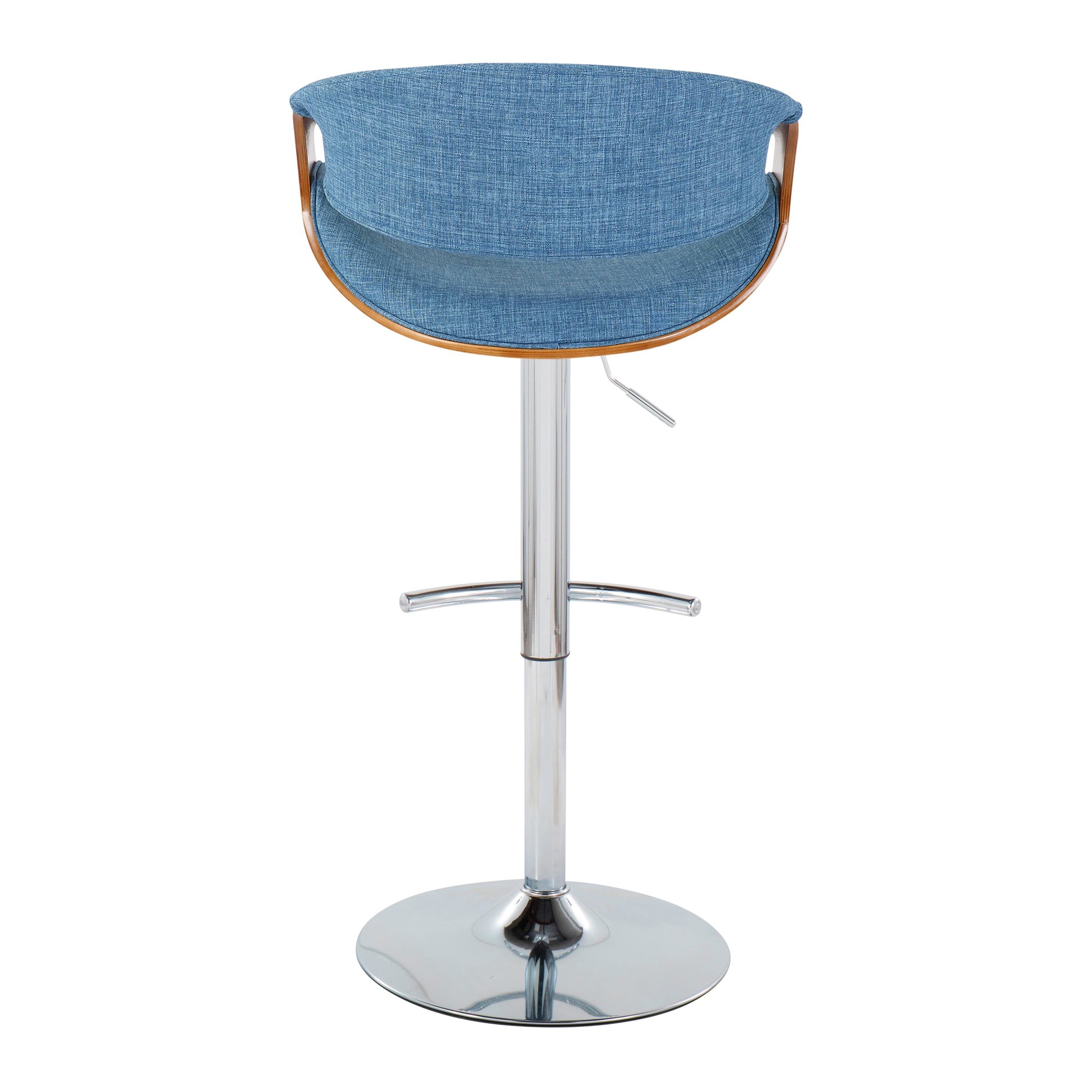Curvo Blue Mid-Century Modern Swivel Barstool Pair (Set of 2) 7 Curvo Blue Mid-Century Modern Swivel Barstool Pair (Set of 2) - Image 7