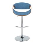 Curvo Blue Mid-Century Modern Swivel Barstool Pair (Set of 2) 18 Curvo Blue Mid-Century Modern Swivel Barstool Pair (Set of 2)