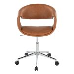 Curvo Camel Faux Leather Contemporary Chrome Task Chair