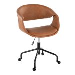 Curvo Camel Faux Leather Contemporary Task Chair
