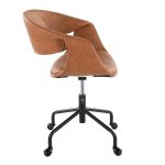 Curvo Camel Faux Leather Contemporary Task Chair