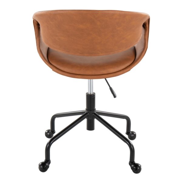 Curvo Camel Faux Leather Contemporary Task Chair 4