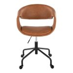 Curvo Camel Faux Leather Contemporary Task Chair