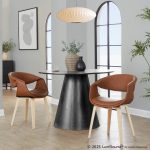 Curvo Camel Faux Leather Contemporary Upholstered Chair Natural Wood (Set of 2) 10 Curvo Camel Faux Leather Contemporary Upholstered Chair Natural Wood (Set of 2)