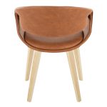 Curvo Camel Faux Leather Contemporary Upholstered Chair Natural Wood (Set of 2) 15 Curvo Camel Faux Leather Contemporary Upholstered Chair Natural Wood (Set of 2)