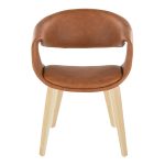 Curvo Camel Faux Leather Contemporary Upholstered Chair Natural Wood (Set of 2) 16 Curvo Camel Faux Leather Contemporary Upholstered Chair Natural Wood (Set of 2)