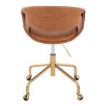 Curvo Camel Faux Leather Gold Contemporary Task Chair 13 Curvo Camel Faux Leather Gold Contemporary Task Chair