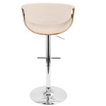 Curvo Chrome and Walnut Mid-Century Modern Barstool (Set of 3) 15 Curvo Chrome and Walnut Mid-Century Modern Barstool (Set of 3)