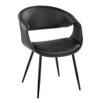 Curvo Contemporary Black Faux Leather Chairs with Metal Legs (Set of 2) (Set of 2) 12 Curvo Contemporary Black Faux Leather Chairs with Metal Legs (Set of 2) (Set of 2)