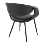 Curvo Contemporary Black Faux Leather Chairs with Metal Legs (Set of 2) (Set of 2) 14 Curvo Contemporary Black Faux Leather Chairs with Metal Legs (Set of 2) (Set of 2)