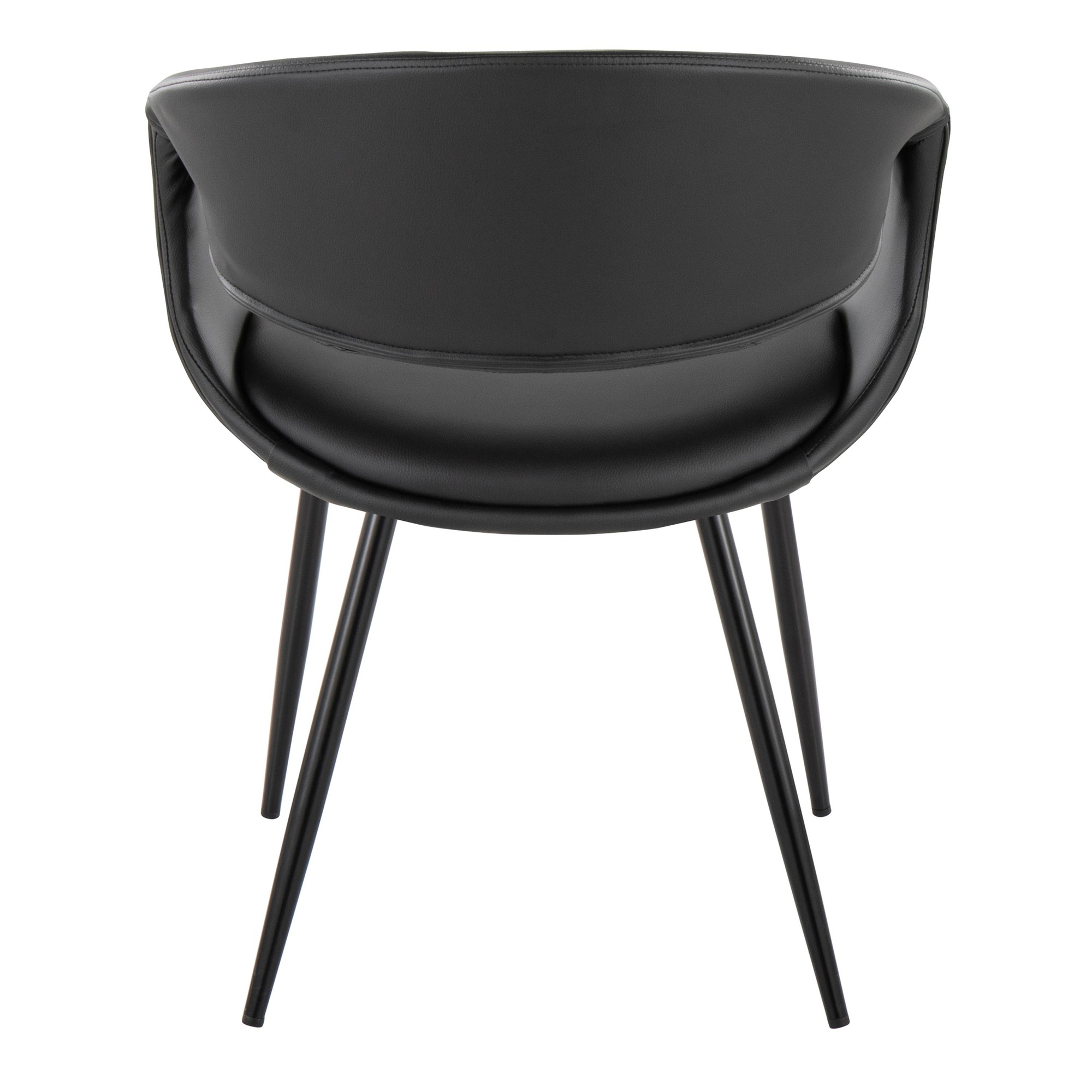 Curvo Contemporary Black Faux Leather Chairs with Metal Legs (Set of 2) (Set of 2) 6 Curvo Contemporary Black Faux Leather Chairs with Metal Legs (Set of 2) (Set of 2) - Image 6