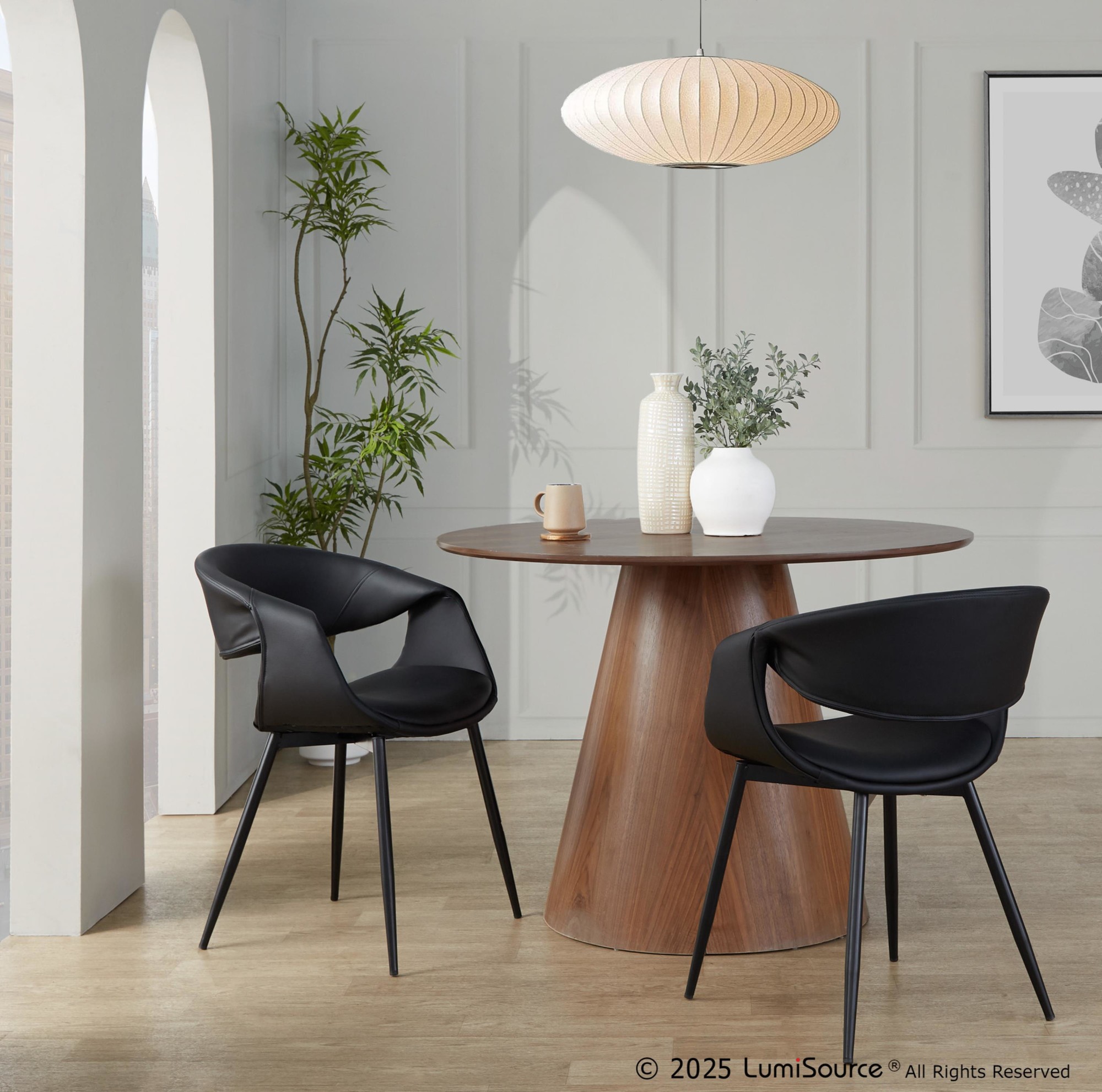 Curvo Contemporary Black Faux Leather Chairs with Metal Legs (Set of 2) (Set of 2) 1 Curvo Contemporary Black Faux Leather Chairs with Metal Legs (Set of 2) (Set of 2)