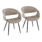 Curvo Contemporary Black Metal Light Grey Chair (Set of 2) 11 Curvo Contemporary Black Metal Light Grey Chair (Set of 2)