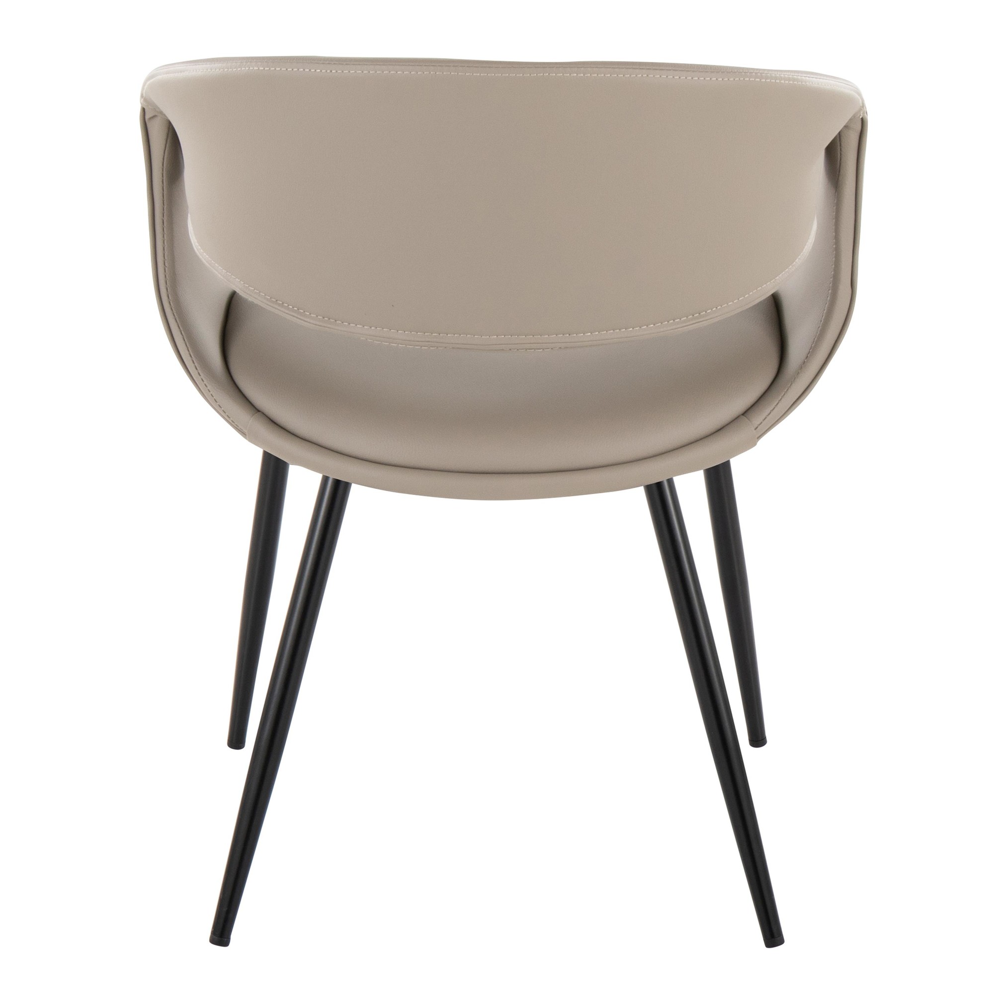 Curvo Contemporary Black Metal Light Grey Chair (Set of 2) 6 Curvo Contemporary Black Metal Light Grey Chair (Set of 2) - Image 6