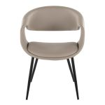 Curvo Contemporary Black Metal Light Grey Chair (Set of 2) 16 Curvo Contemporary Black Metal Light Grey Chair (Set of 2)