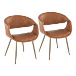 Curvo Contemporary Camel Faux Leather Accent Chairs (Set of 2) 11 Curvo Contemporary Camel Faux Leather Accent Chairs (Set of 2)