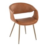 Curvo Contemporary Camel Faux Leather Accent Chairs (Set of 2) 12 Curvo Contemporary Camel Faux Leather Accent Chairs (Set of 2)