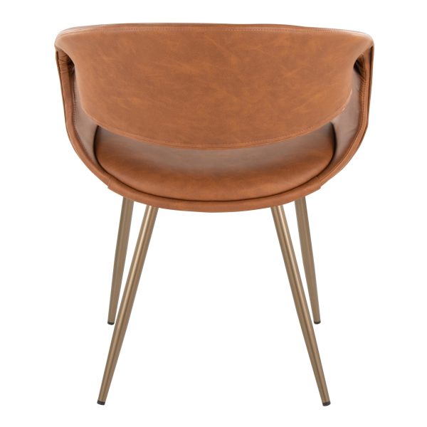 Curvo Contemporary Camel Faux Leather Accent Chairs Set of 2 5