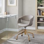 Curvo Contemporary Gold and Grey Upholstered Task Chair