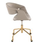Curvo Contemporary Gold and Grey Upholstered Task Chair