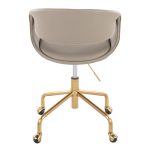 Curvo Contemporary Gold and Grey Upholstered Task Chair