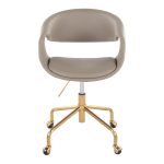 Curvo Contemporary Gold and Grey Upholstered Task Chair