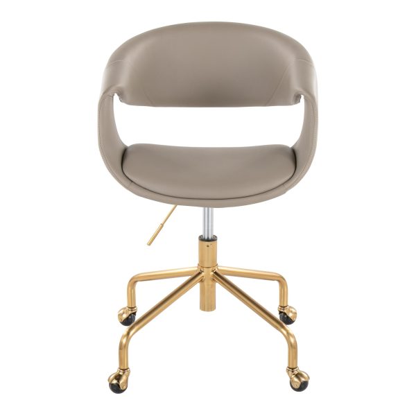 Curvo Contemporary Gold and Grey Upholstered Task Chair 5