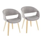 Curvo Contemporary Grey Fabric Chair Natural Wood Frame (Set of 2) 11 Curvo Contemporary Grey Fabric Chair Natural Wood Frame (Set of 2)