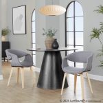 Curvo Contemporary Grey Fabric Chair Natural Wood Frame (Set of 2) 10 Curvo Contemporary Grey Fabric Chair Natural Wood Frame (Set of 2)
