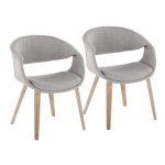 Curvo Contemporary Grey Fabric Upholstered Chair Whitewashed Wood (Set of 2) 11 Curvo Contemporary Grey Fabric Upholstered Chair Whitewashed Wood (Set of 2)