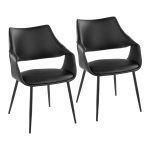 Curvo Contemporary High Back Black Upholstered Chairs (Set of 2) (Set of 2) 11 Curvo Contemporary High Back Black Upholstered Chairs (Set of 2) (Set of 2)