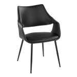 Curvo Contemporary High Back Black Upholstered Chairs (Set of 2) (Set of 2) 12 Curvo Contemporary High Back Black Upholstered Chairs (Set of 2) (Set of 2)