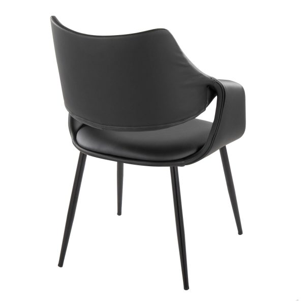 Curvo Contemporary High Back Black Upholstered Chairs Set of 2 Set of 2 4