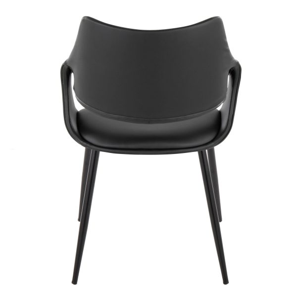 Curvo Contemporary High Back Black Upholstered Chairs Set of 2 Set of 2 5
